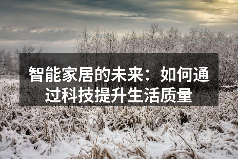 智能家居设备提升生活便利性